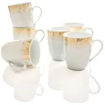Retsch DUSTY Becher 0,34 l Weiß/Gold 6 St.