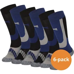 Skisocken / Snowboardsocken 6er-pack Herren und Damen - Merinowolle - Blau 45/47