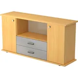 Aktenschrank Sideboard SB 2OH 2 Schübe BxTxH 166,1x44,8x84cm Griff SG Buche/Buche