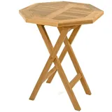 VCM Klapptisch Beistelltisch klappbar Gartentisch Teakholz Balkontisch Achteckig Ø 60cm