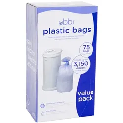 ubbi® Plastikbeutel 25 Stück, 3er Pack