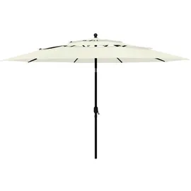 vidaXL Sonnenschirm mit Aluminium-Mast Ø 350 cm sand
