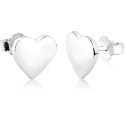 Paar Ohrstecker NENALINA "Herz Ohrstecker Romantisch Liebe 925 Silber", silber, Ohrringe, Damen, OneSize, ohne Stein, Silber 925 (Sterlingsilber)