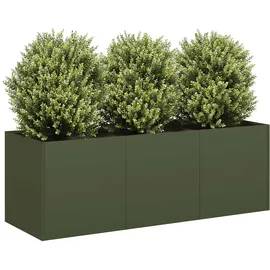 vidaXL Pflanzkübel 80 x 40 x 80 cm Olivgrün