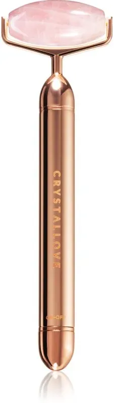 Crystallove Vibrating Roller Rose Quartz Massage Hilfsmittel für das Gesicht 1 St.