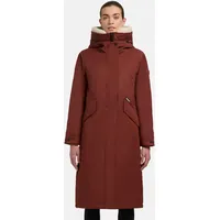 khujo Damen Wintermantel warmer Parka mit weichem Teddyfleece an der Kapuze Taillenzugband und magnetischer Abdeckleiste Agneta-YM Coconut Brown Gr. M - M