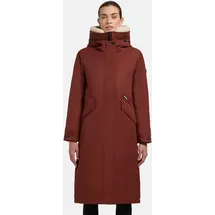 khujo Damen Wintermantel warmer Parka mit weichem Teddyfleece an der Kapuze Taillenzugband und magnetischer Abdeckleiste Agneta-YM Coconut Brown Gr. M - M