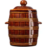 Kadax Steinzeugtopf mit Deckel, Gärtopf aus Keramik, Einlegtopf für Gurken, 16l