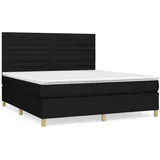 vidaXL Boxspringbett mit Matratze Schwarz 160x200 cm Stoff