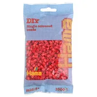 Hama Midi Bastelperlen rot 1.000 Stück Ø 5,0 mm