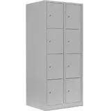Lüllmann Schließfachschrank lichtgrau 523420, 8 Schließfächer 80,0 x 50,0 x 180,0 cm
