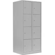 Lüllmann Schließfachschrank lichtgrau 523420, 8 Schließfächer 80,0 x 50,0 x 180,0 cm