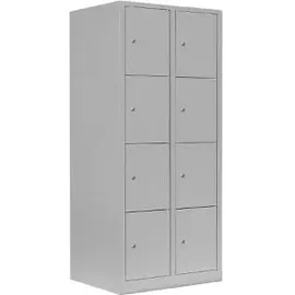 Lüllmann Schließfachschrank lichtgrau 523420, 8 Schließfächer 80,0 x 50,0 x 180,0 cm