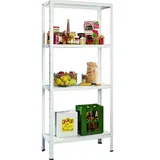 SCHULTE Regalwelt Steckregal 4 Fachböden, 65 kg Tragkraft, 180x80x40 cm (HxBxT), weiß,