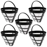 Kaffeefilter Wiederverwendbar Größe 4, 5 Stück Kegelförmig Dauerkaffeefilter für 8-12 Tassen Kaffee, Waschbar Kaffeetropfer Mehrwegfilter, Papierloser Kaffeefilter zur Herstellung von Manuellem Kaffee