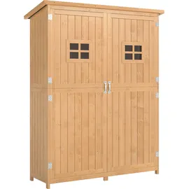 Outsunny Geräteschrank 1,28 x 0,50 x 1,64 m natur