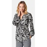 GOLDNER Kurzgröße: Tunika-Druckbluse schwarz / weiß / gemustert | Gr.: 19