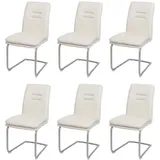 chefgastro Esszimmerstuhl Stoff gebürstet Creme-Beige 6er Set