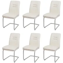 chefgastro Esszimmerstuhl Stoff gebürstet Creme-Beige 6er Set