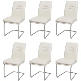 chefgastro Esszimmerstuhl Stoff gebürstet Creme-Beige 6er Set