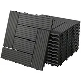 ECD Germany WPC Terrassenfliesen Balkonfliese Klickfliese Mosaik, 30x30cm Anthrazit 1m2