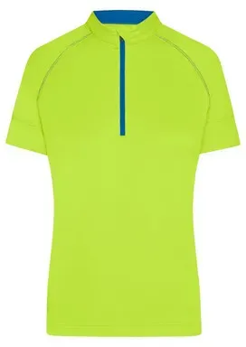 Damen Radshirt Halfzip JN513, hellgelb/hellblau, Größe L - hellblau - L