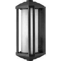 Licht-Erlebnisse Außenlampe Wand Aluminium Glas H: 38,3 cm Schwarz