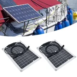 Solarmodul-set – 2 Tragbare 15-w-monokristalline Solarmodule Für Den Außenbereich, Boot, Wohnwagen, Wohnmobil