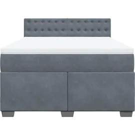 vidaXL Boxspringbett 140 x 200 cm Dunkelgrau