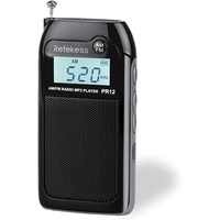 Retekess PR12 Digitalradio, Pocket Radio AM FM, Mini Radio mit Micro SD, Hintergrundbeleuchtung Display und Kopfhöreranschluss, Anzug für Joggen und Fitnessstudio (Schwarz)