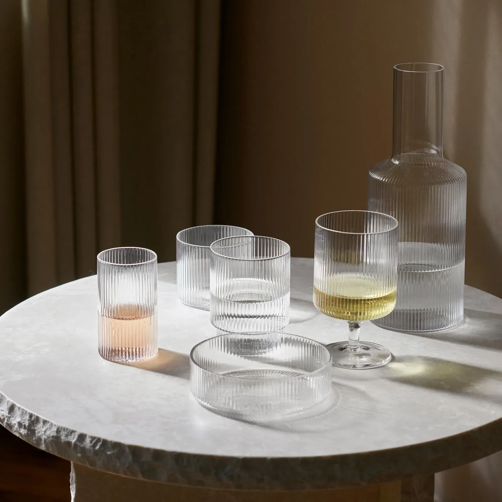 Gläser/Karaffen ferm LIVING, Ripple, Transparent, für Küche, Glas - 3.5