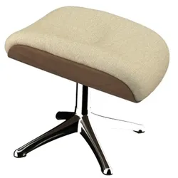 Fußhocker FLEXLUX "Clement", beige (sandy beige), B:44cm H:39cm T:35cm, 100% Polyester, Hocker, Fußhocker, für Beinauflage zur besseren Entspannung, Walnuss, Fuß Alu