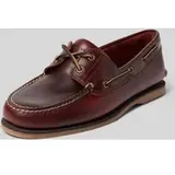 Timberland Lederbootsschuhe mit Logo-Detail Modell 'Classic Boat', Dunkelbraun, 43