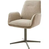 DeLife Drehstuhl Zoa-Flex Materialmix Schlamm Fußkreuz Effektfinish Titan 360° drehbar Taschenfederkern