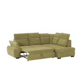 Smart Ecksofa mit Kopfteilverstellung ¦ grün ¦ Maße (cm): H: 90