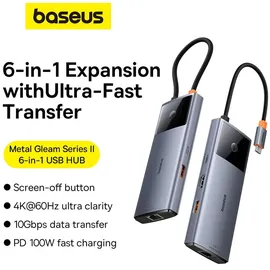 Baseus 6in1 Power Delivery USB-C Hub Schwarz