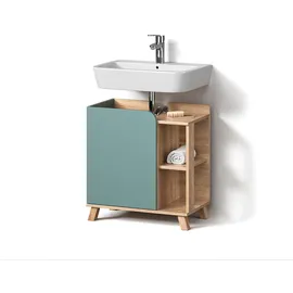 livinity® Waschbeckenunterschrank Marano 60 x 65 x 35 cm Blau
