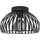 EGLO Mogano 3, Deckenleuchte im monochromen Design, Wohnzimmerlampe aus Metall in Schwarz, Lampe Decke, Flurlampe mit E27 Fassung, Ø 28 cm