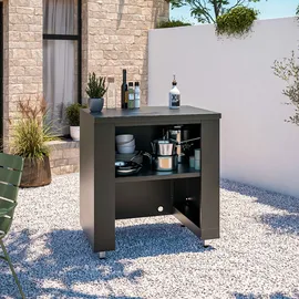 Oviala 3-Elemente-Außenküche schwarz