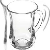 Pasabahce Keyif Türkische Teegläser Cay Bardagi Mit Henkel Griff, 6 Stück aus Glas transparent