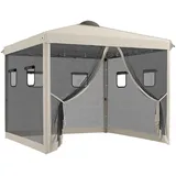 Outsunny Faltpavillon,, - 297Lx297Wx287Hcm - beige