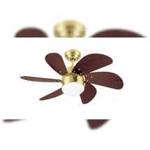 Westinghouse Turbo Swirl 76 cm Deckenventilator messing seidematt/mahagoni mit Licht