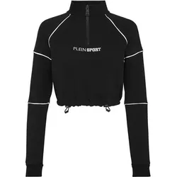 PLEIN SPORT Funktionsjacke Cropped Sweatjacke mit, Schwarz, XS