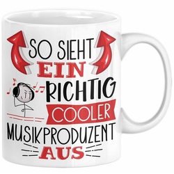 Trendation Tasse So Sieht Ein Richtig Cooler Musikproduzent Aus Tasse Geschenk für Prod weiß