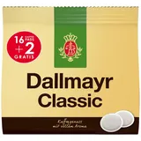 Dallmayr Classic Kaffeepads Arabica- und Robustabohnen 16 + 2 Pads