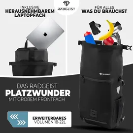 radgeist 3 in 1 Fahrradtasche Gepäckträger schwarz