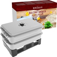 BROWIN BROWIN® Edelstahl Tischräucher-Set XL 330007 | mit Thermometer