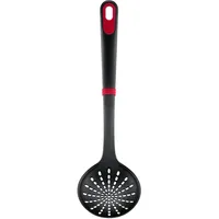Tefal Ingenio+ Gemüselöffel, vielseitig einsetzbar, Silikon-Sicherheitsring, hitzebeständig bis 230 °C, robust, kratzfest, langanhaltende Qualität, spülmaschinenfest, Schwarz/Rot, K1984334