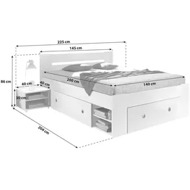 Pol-Power Pol Power Stefan 140 x 200 cm für Rollrost geeignet, Schlafzimmer, Betten