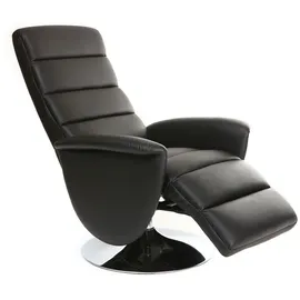 miliboo Relaxsessel NELSON Kunstleder 70 x 100 x 80 cm Schwarz mit Liegeposition